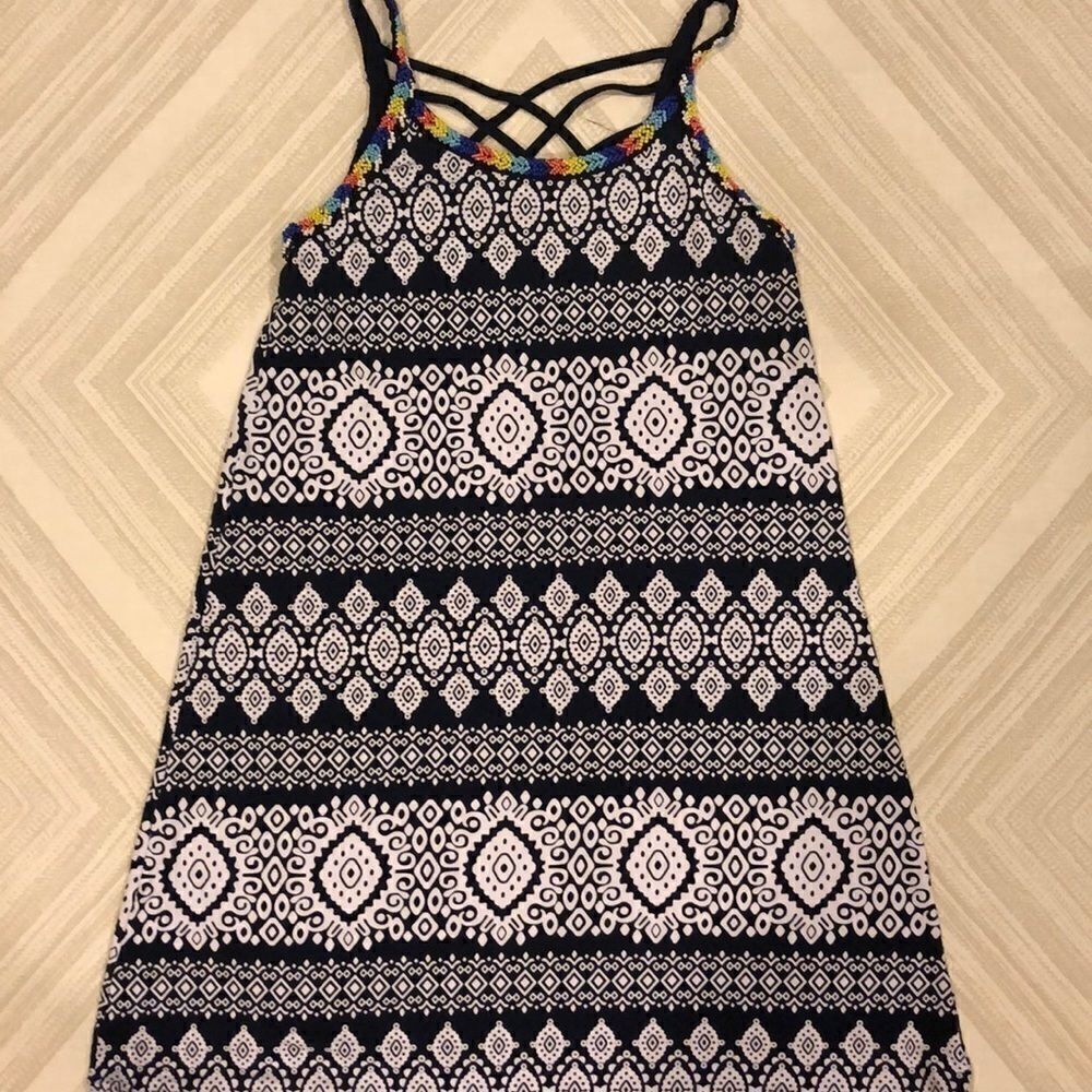 Flowers by Zoe Black & White Beaded Dress/Cover-up